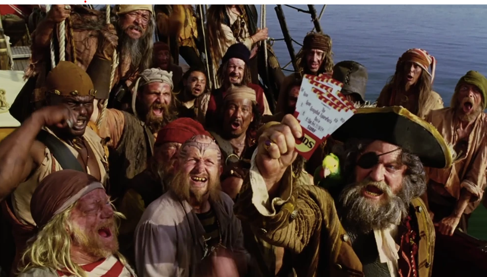 Crew of pirates ready to sail